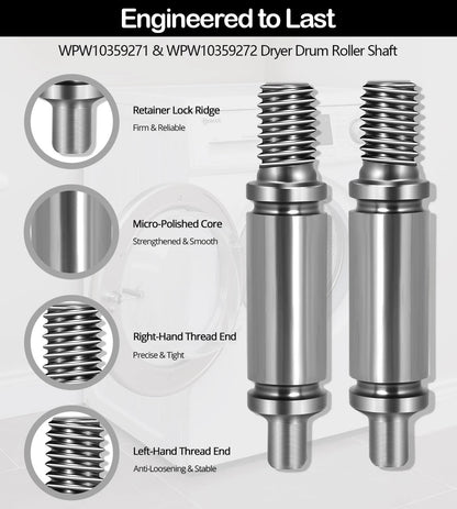 Full Kit (4 Pack) Dryer Drum Support Roller for