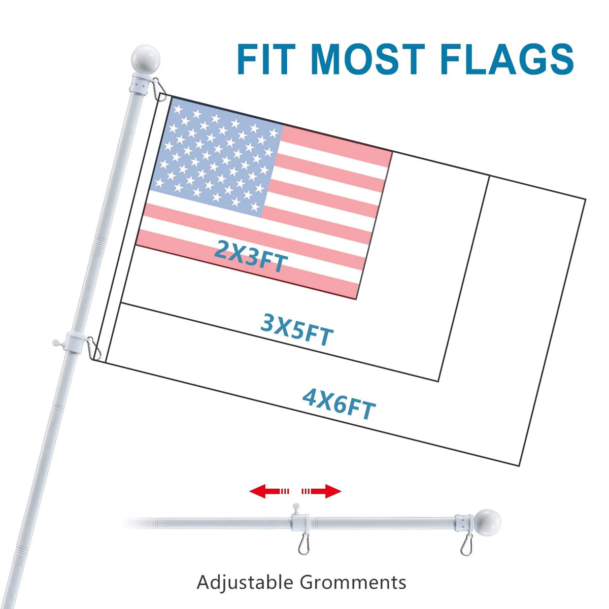 Flag Pole Holder for Outside House (5ft Heavy Duty Stainless)