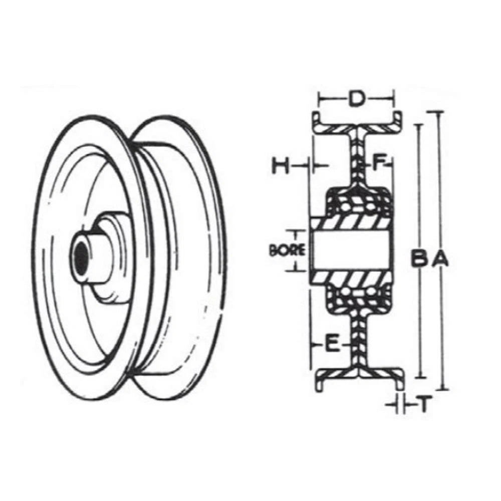 Flat Idler Pulley with Flanges for MTD