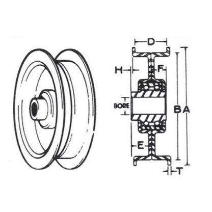 Flat Idler Pulley with Flanges for MTD