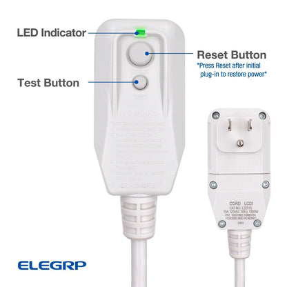 14AWG LCDI Power Cord Plug for A/C Air Conditioner