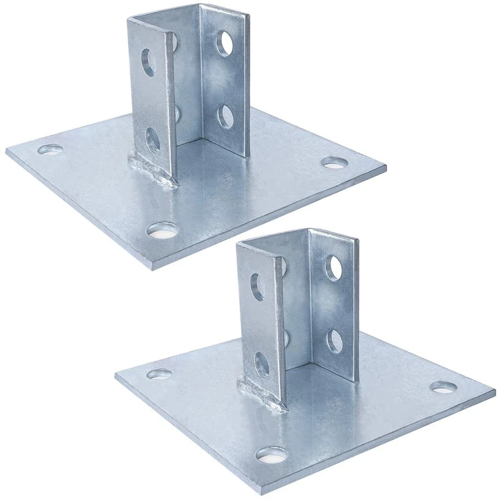 2X Post Base for 1-5/8" Single Strut Channel (Square Mount)