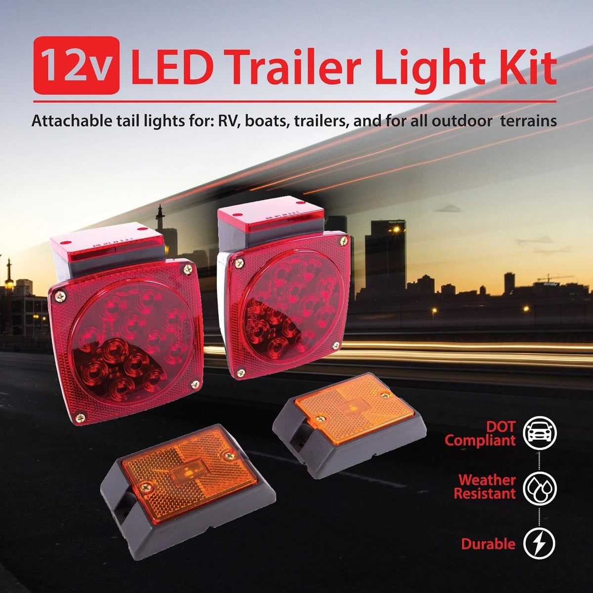 12V LED Trailer Lighting Kit for Safety (Complete Submersible Solution)