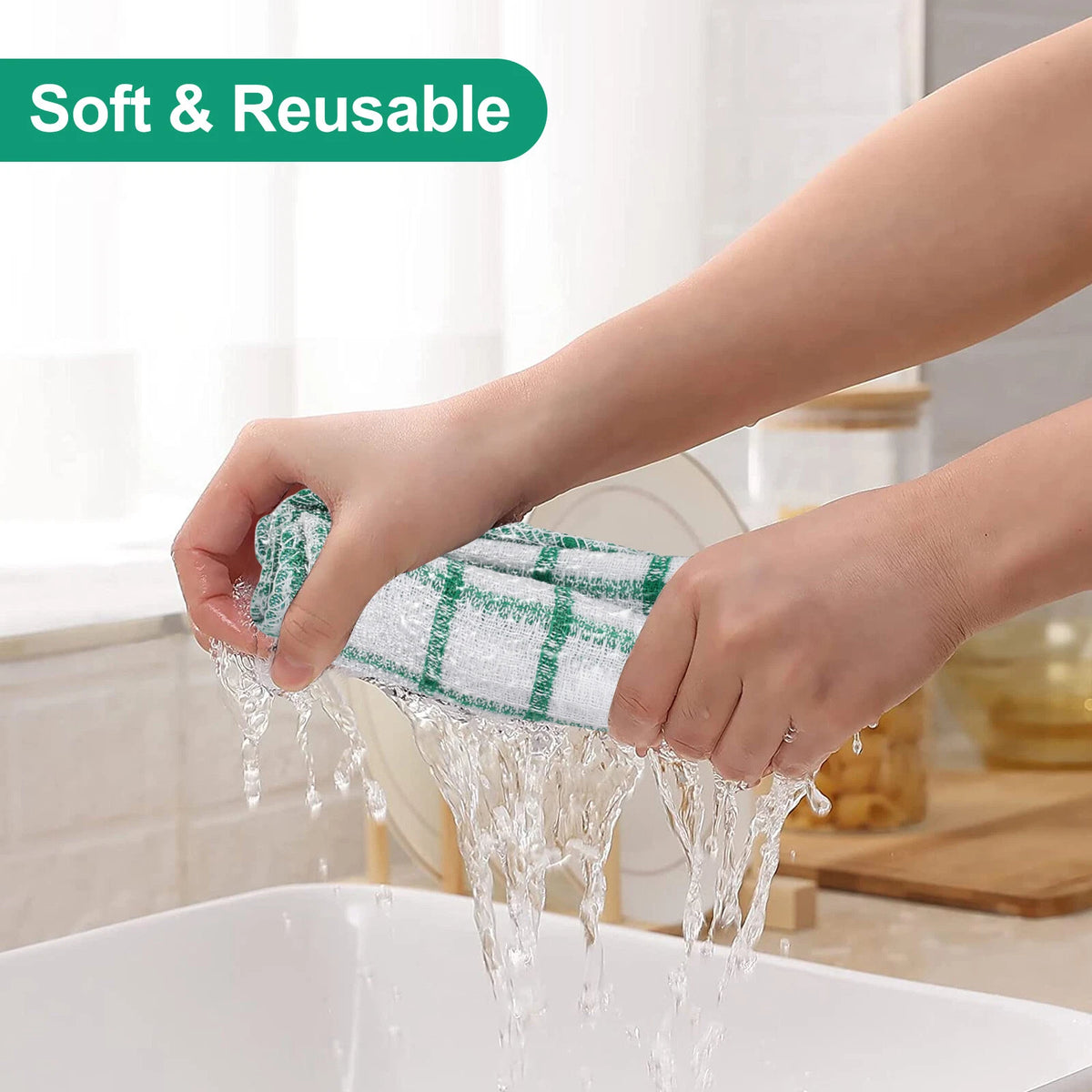 12 Pcs Cotton Dish Cloths for Kitchen Cleaning (30x30cm)