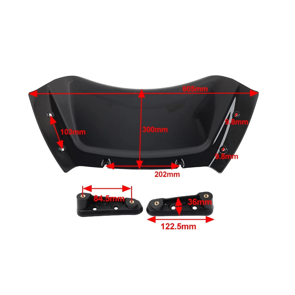 12" Windshield for Harley Touring Road Glide CVO (2023–2024) Black