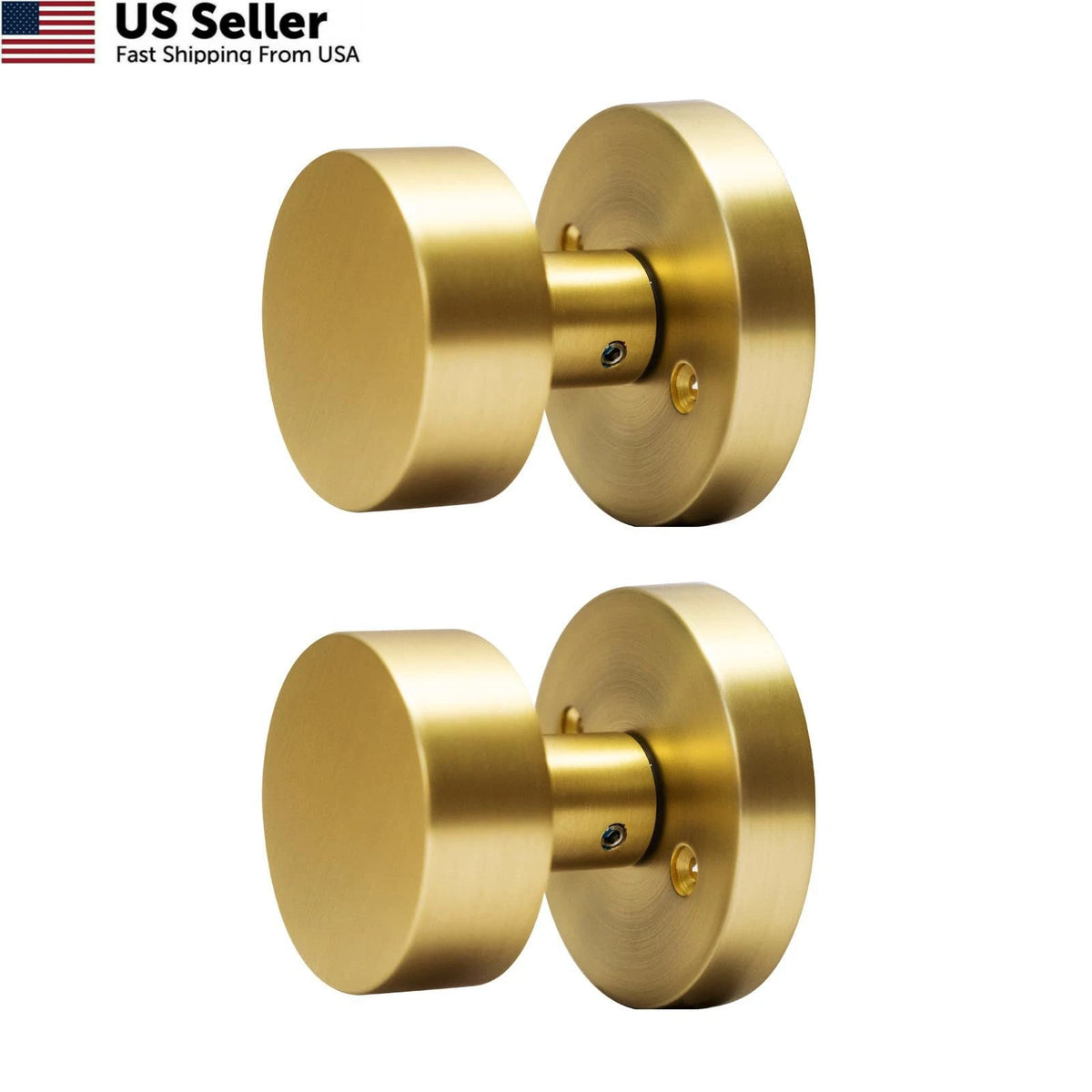 2X Dummy Door Knobs for Satin Brass (Interior)