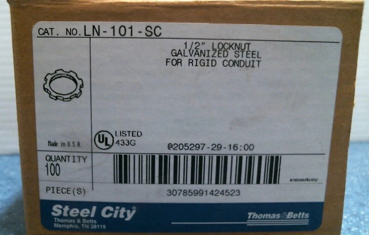 Locknut for Thomas & Betts 1/2" Galvanized Steel (Quantity 100)