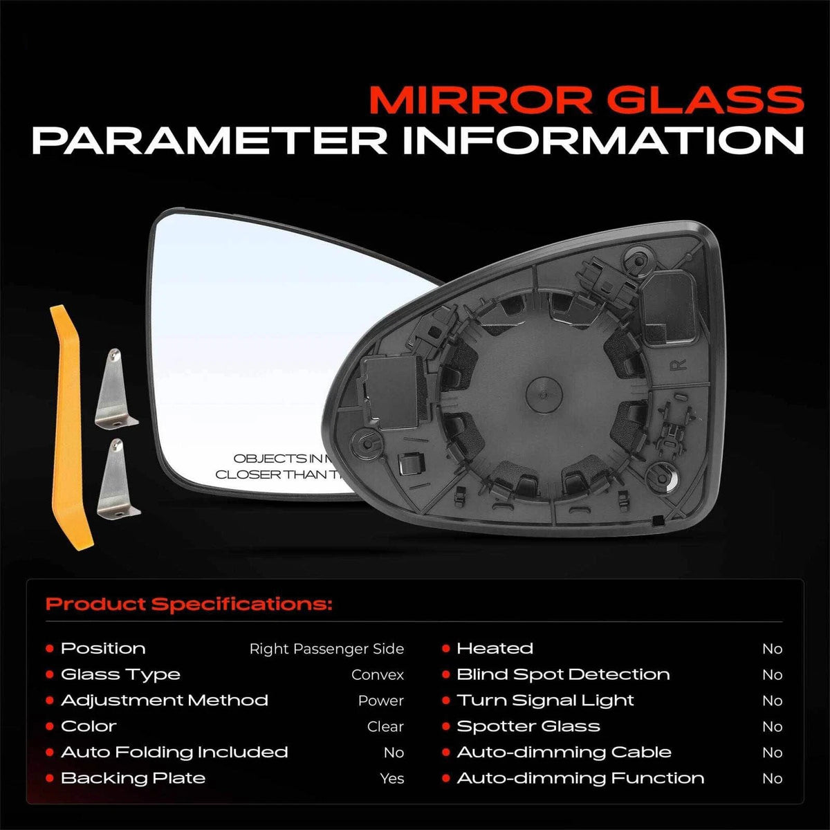 Power Mirror Glass for Hyundai Sonata (2020–2023) - 87621-L0010, HY1325147