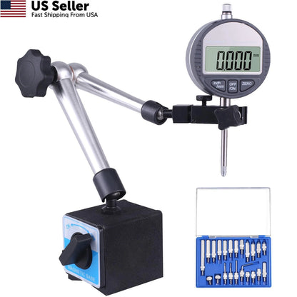 Electronic Digital Dial Indicator with Magnetic Base for Automotive Use