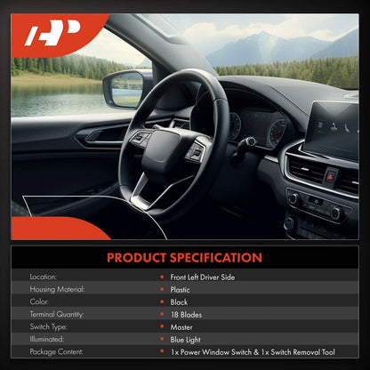Front Left Power Window Switch for Hyundai Sonata (2015–2019) 93570C1010