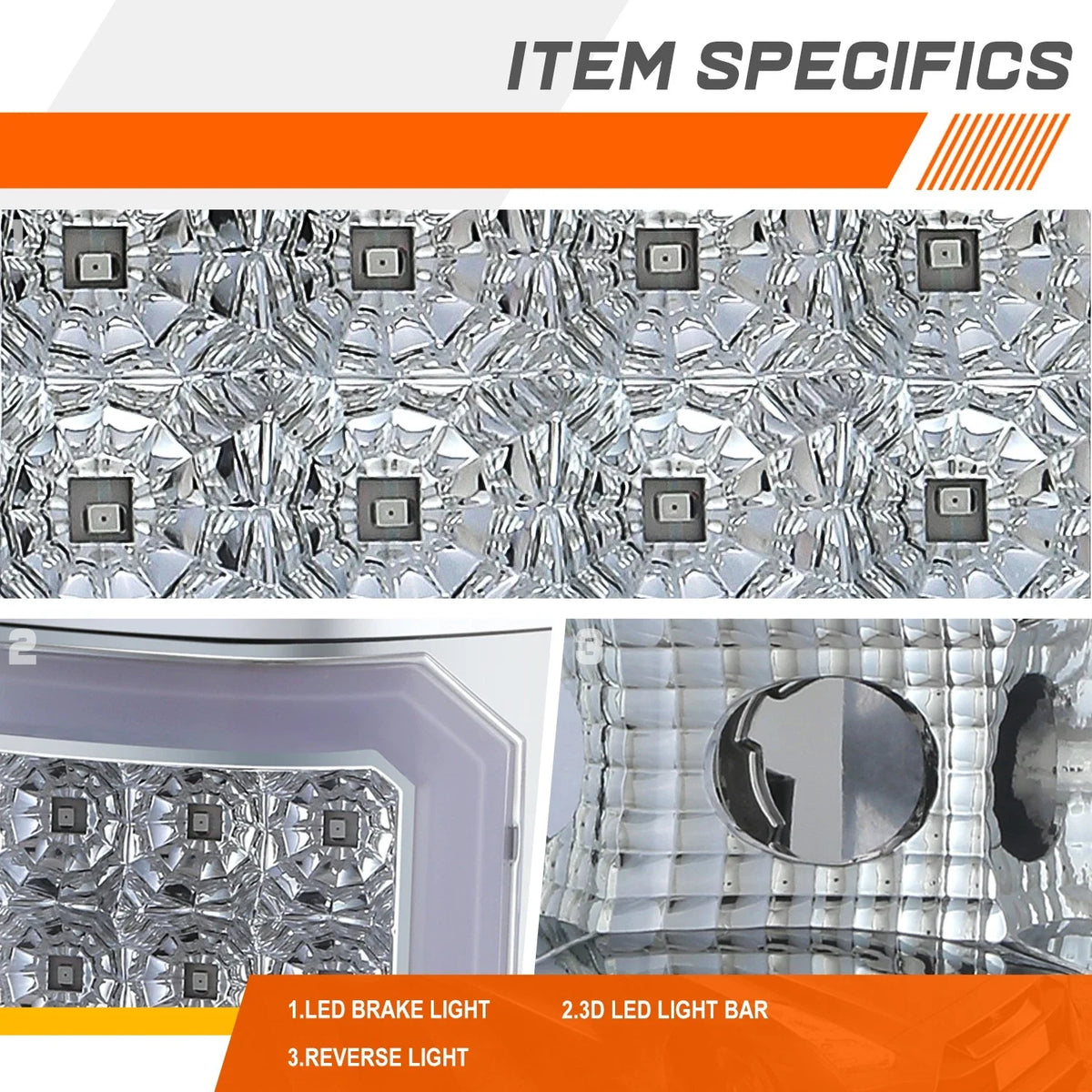 Chrome 3D LED C-Bar Tail Light for Chevy Silverado (2007–2014)
