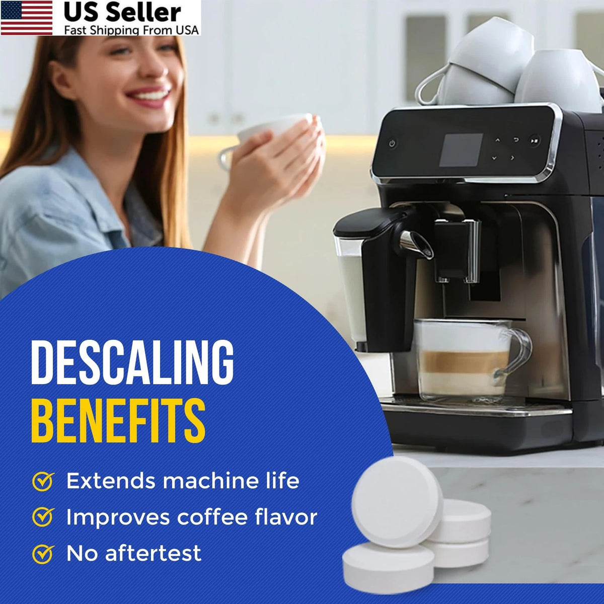 24 Count Coffee Machine Cleaner & Descaler Tablets for All Models