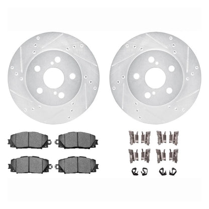 Rotor Set with Brake Pads for Toyota Prius AWD-e (2019–2022) ALX-PAU-DF-7512-76185-CLA3
