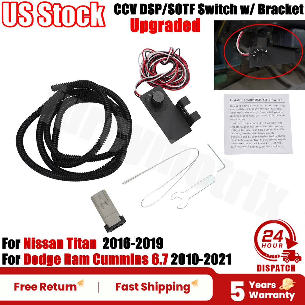 Upgraded CCV SOTF Switch w/ Bracket for Dodge Ram Cummins 6.7 (2010–2021)