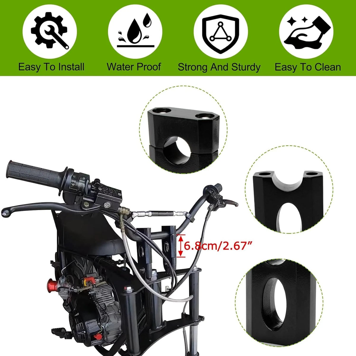 7/8" Handlebar Risers for Black (cs 0098 ba)
