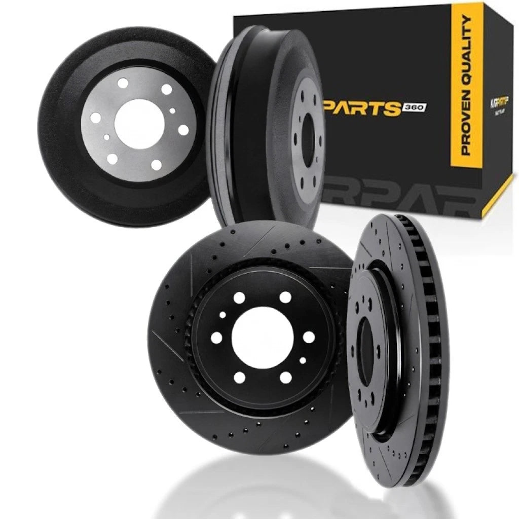 Set of 4 Vented Drilled and Slotted Rotors for (ALX-PAU-DF-8004-42000-CLA1)