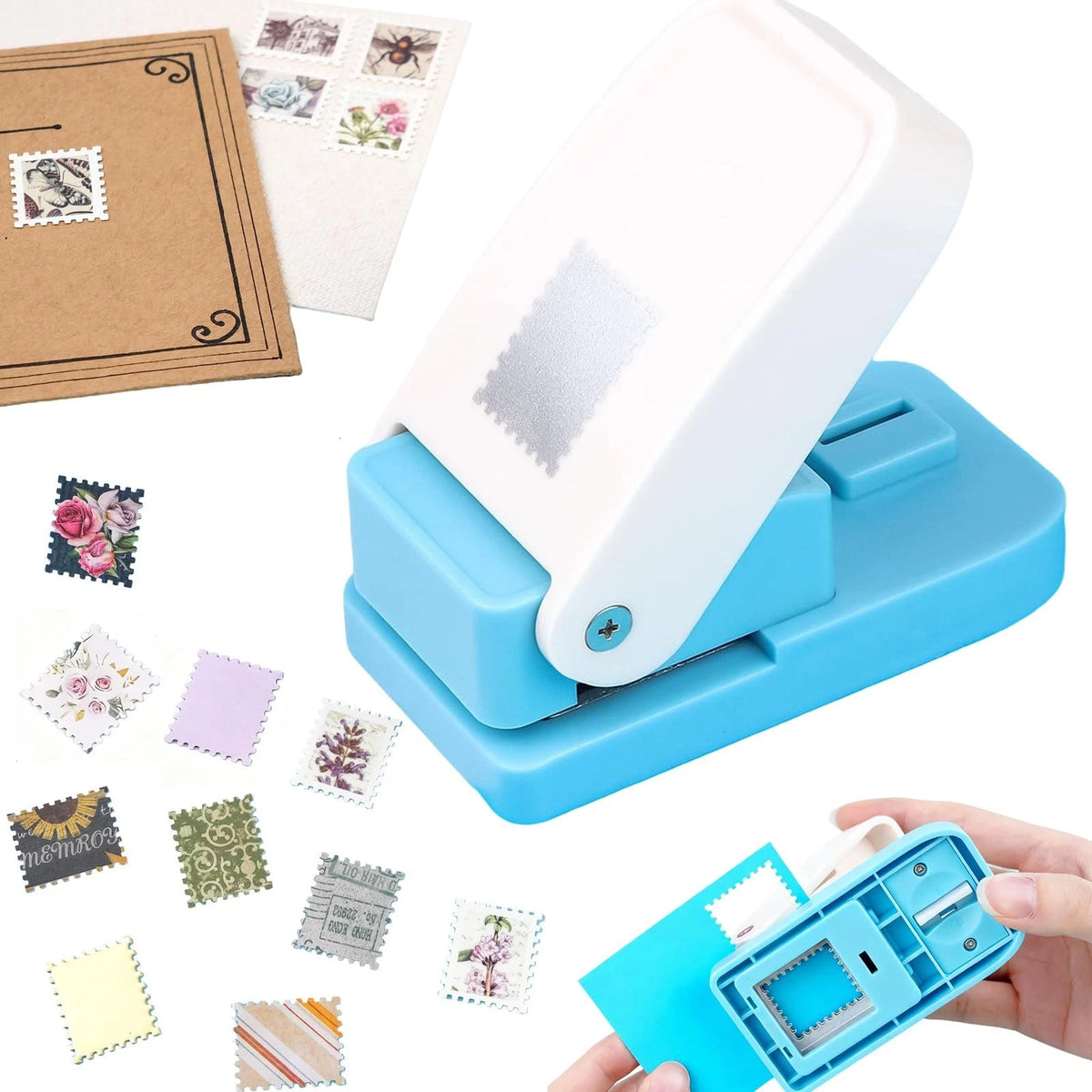 Stamp Puncher for Postage Stamps 1X0.8inch Silver