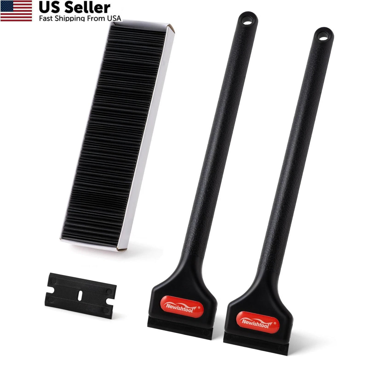 2X Long Handle Plastic Razor Blade Scraper for