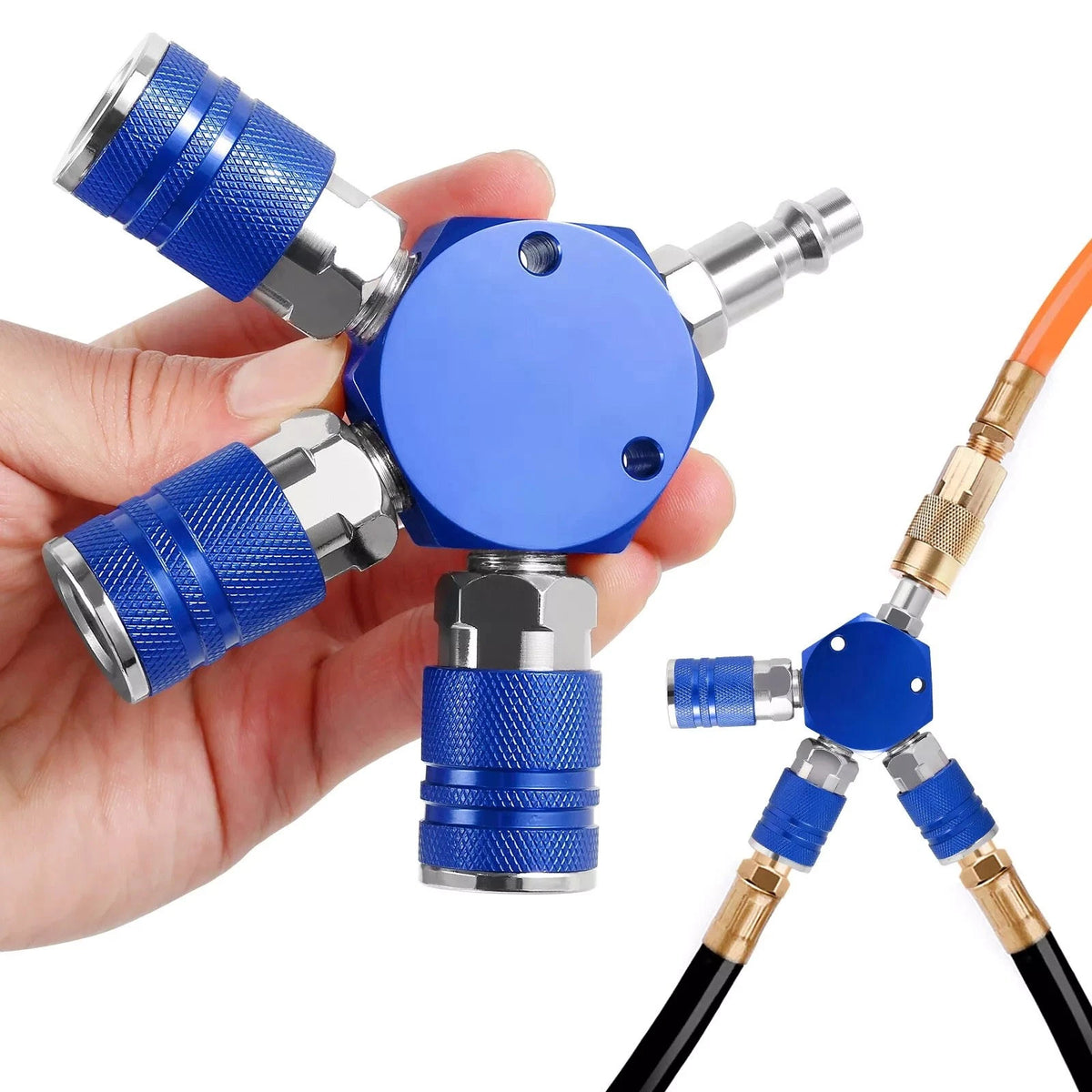 3 Way Quick Connect Air Manifold for Air Tools (1/4")
