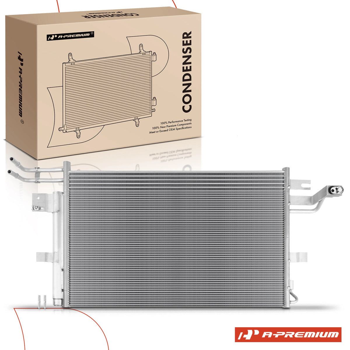 A/C Condenser w/ Bracket & Receiver Drier for Ford Explorer (2016–2019) DB5Z19712E, 4741