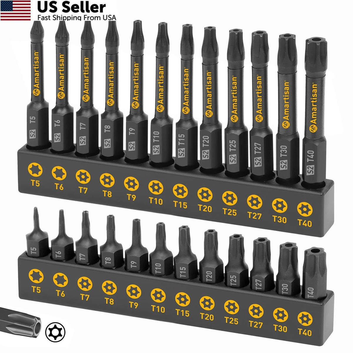 24-Piece Torx Bit Set for Automotive Use