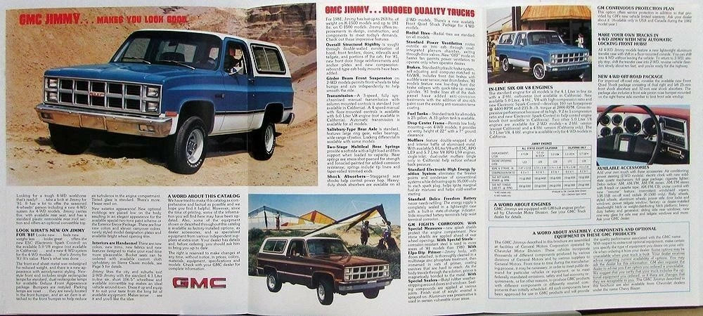 Sales Brochure Folder for GMC Jimmy & Sierra Pkg Truck C/K 1500 (1981)