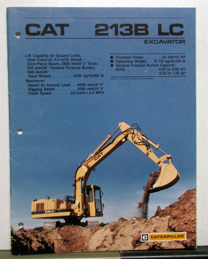 Sales Brochure for CAT 213B LC Excavator (1988)