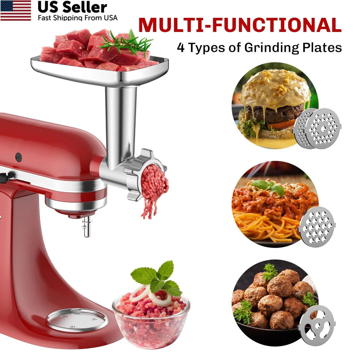 Meat Grinder Attachment for KitchenAid Stand Mixer (Fits All Models)