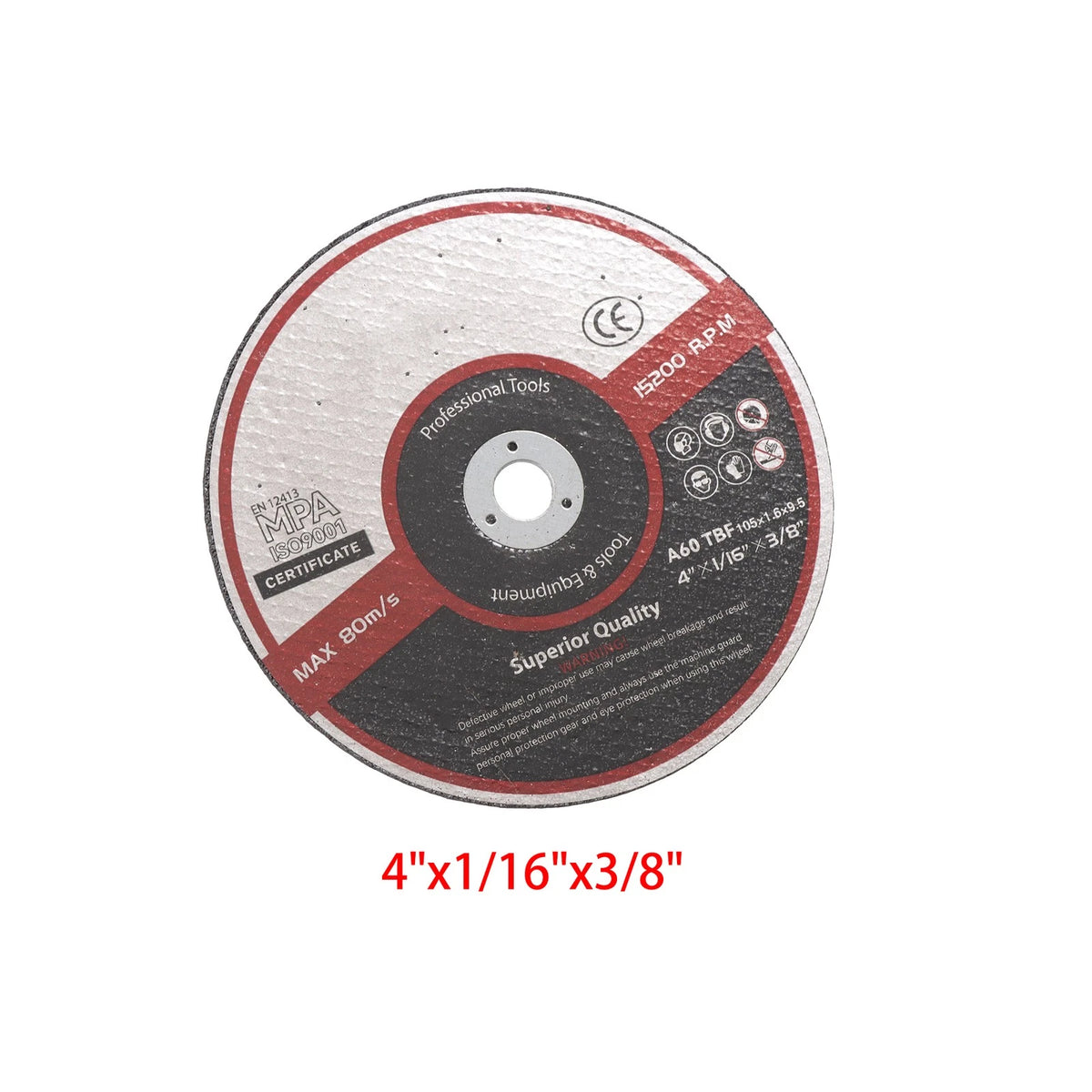 100 Pcs Cut Off Wheels for Die Grinders (4"x1/16"x3/8")