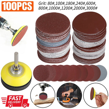 100pcs 2 Inch Sanding Discs Pads Hook & Loop for