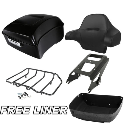 Trunk Mount Rack Backrest Pad in Matte Black for Harley Touring 09-13