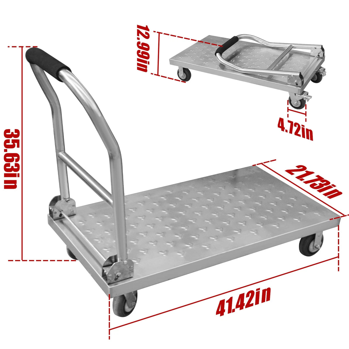 Foldable Platform Hand Truck for Utility Use (2000LBS Capacity)
