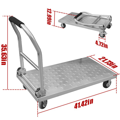 Foldable Platform Hand Truck for Utility Use (2000LBS Capacity)