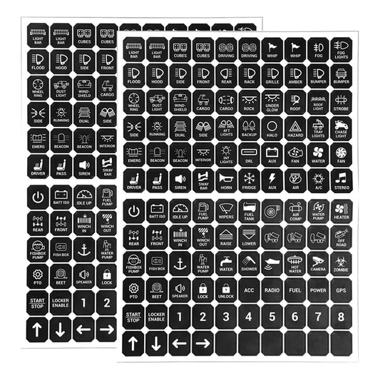 240PCS Car Switch Panel Sticker Decal Kit for Auto Switches