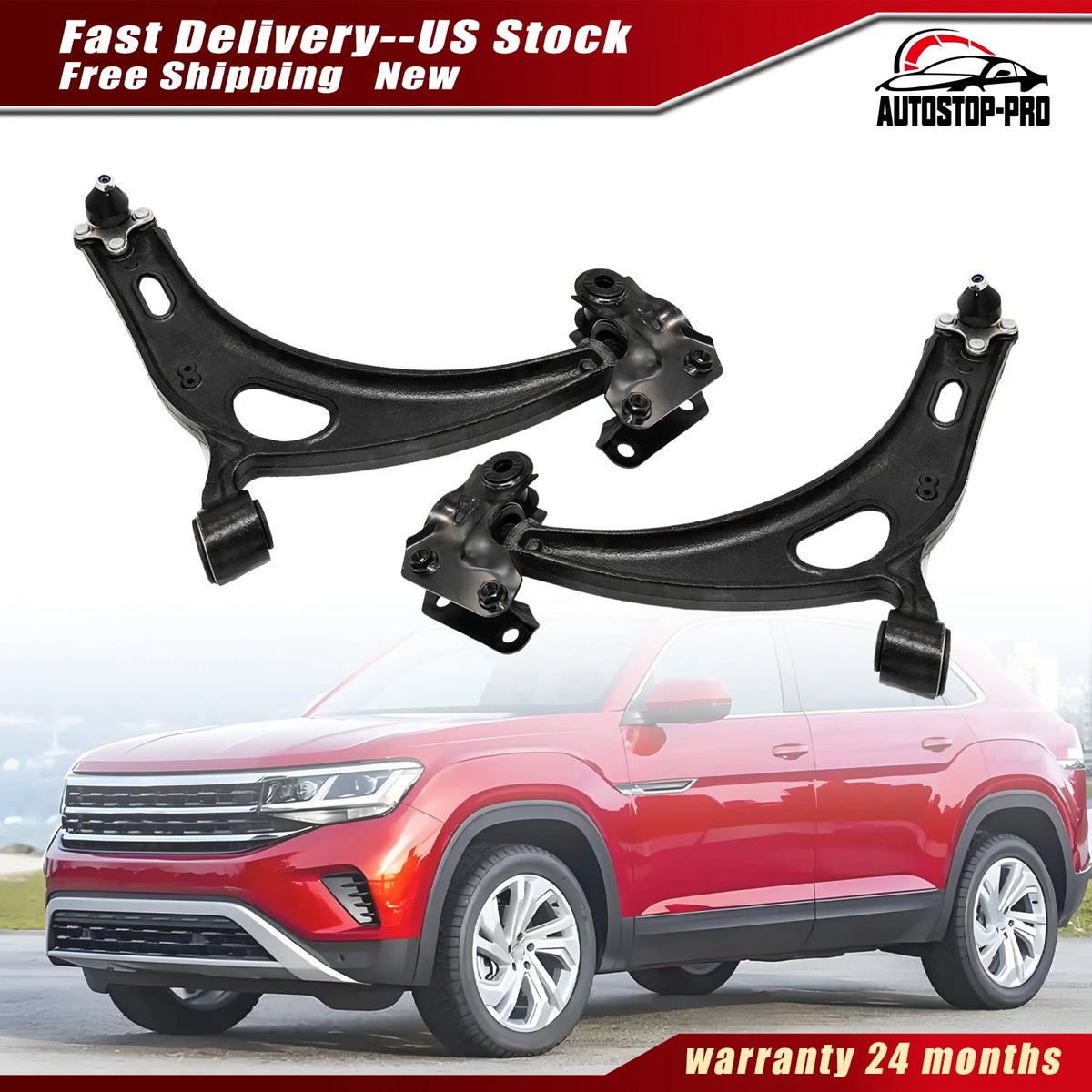 2X Front Lower Control Arm for VW Atlas, Atlas Cross Sport (2018–2023) - 3QF407151E, 3QF407152E