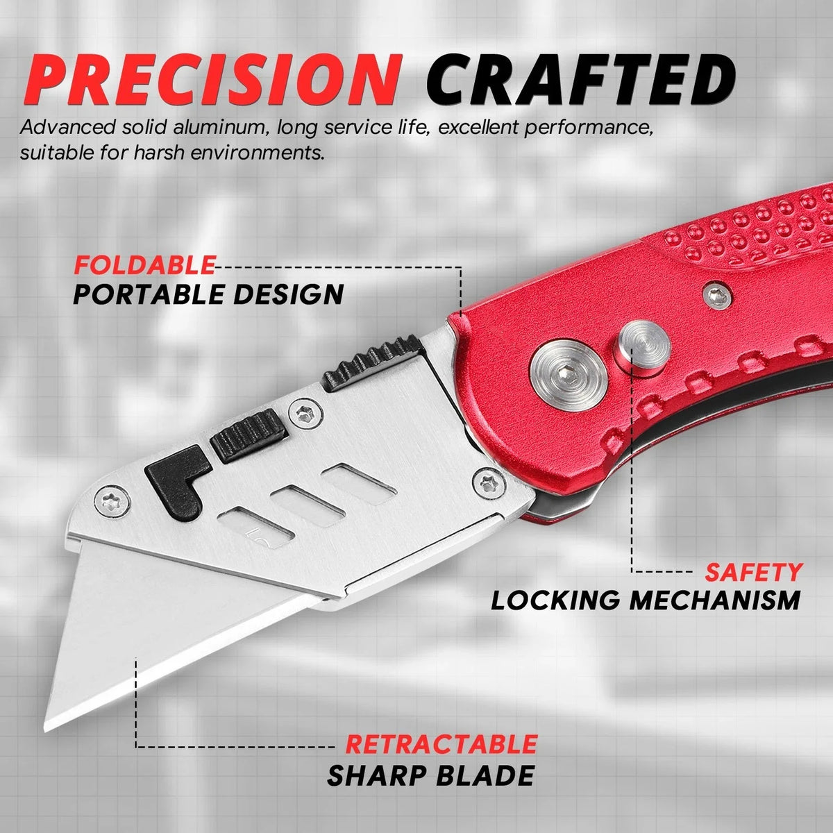 5Pcs Quick-Change Utility Knife Set with Locking Mechanism & Blades