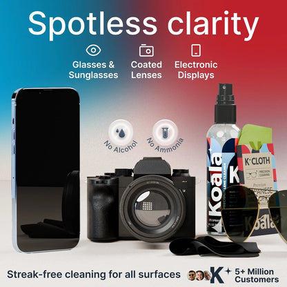 2X Koala Eyeglass Lens Cleaner Spray Kit for All Models (Black/Green)