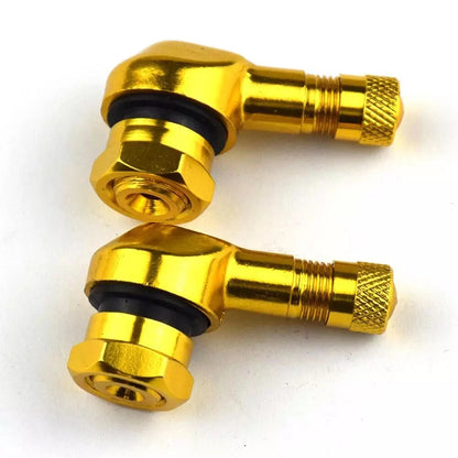 Set of 4 Yellow 90 Degree Aluminum Motorcycle Valve Stems Universal