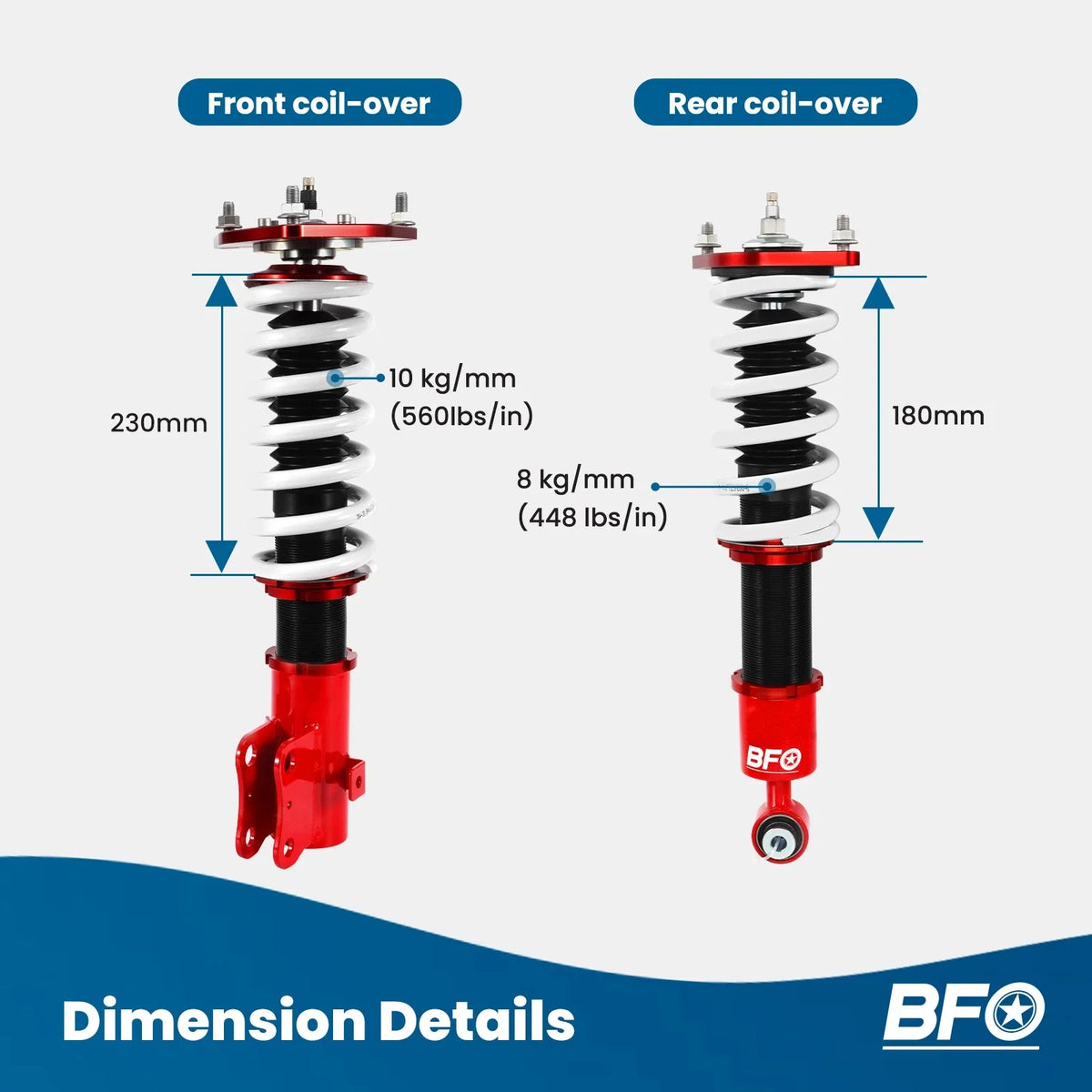 24 Step Adjustable Damper Kit - BFO Coilovers for Subaru Forester 09-13