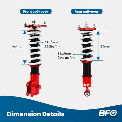 24 Step Adjustable Damper Kit - BFO Coilovers for Subaru Forester 09-13