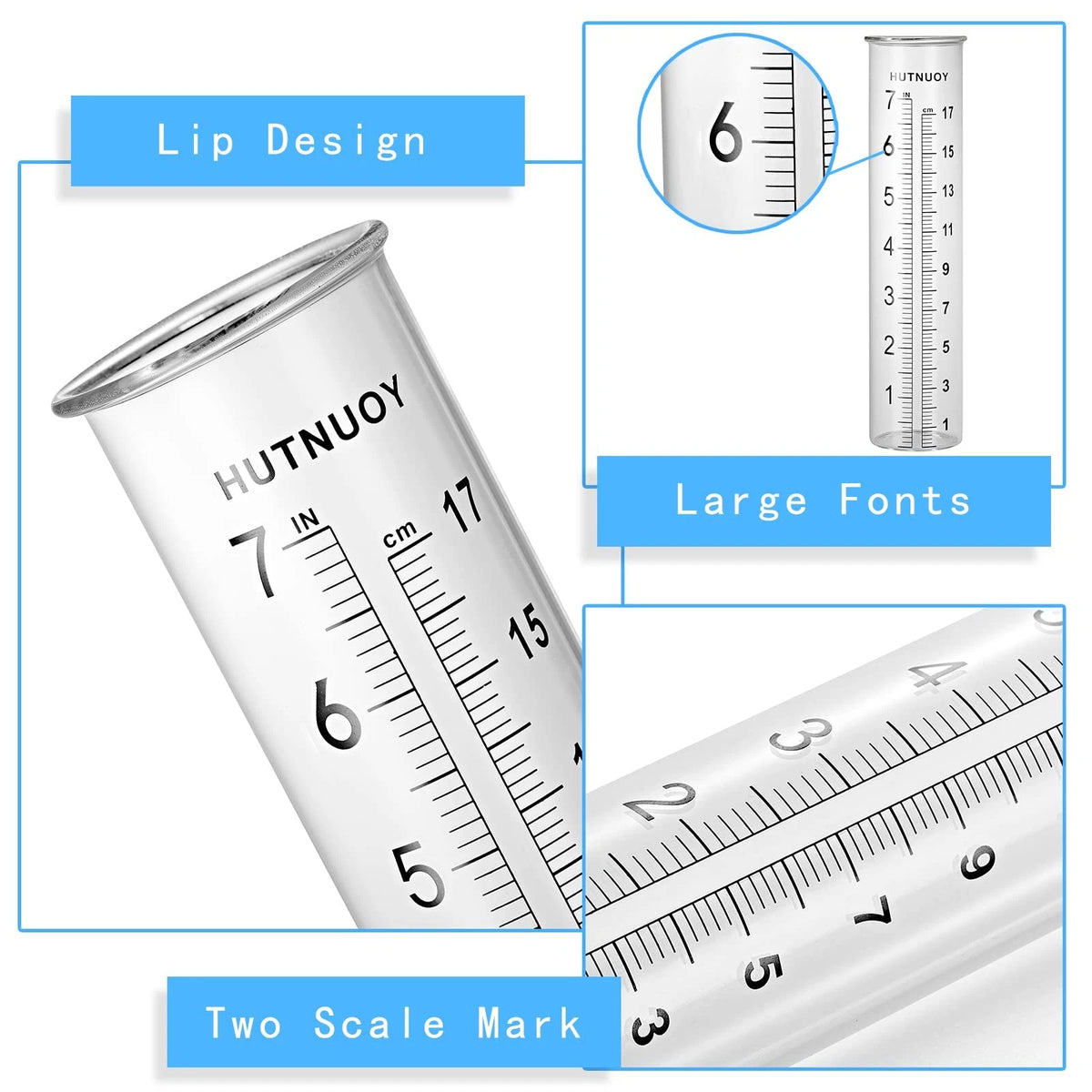 7" Capacity Rain Gauge with Stainless Steel Fence Mounting Bracket
