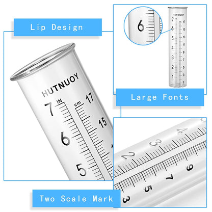 7" Capacity Rain Gauge with Stainless Steel Fence Mounting Bracket