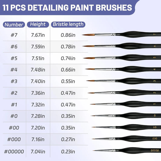 11Pcs Detailing Paint Brushes Set for Automotive Detailing