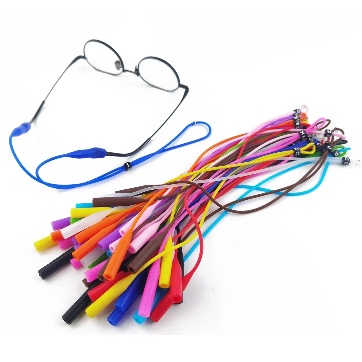 24PCS Adjustable Silicone Glasses Straps - Multicolored