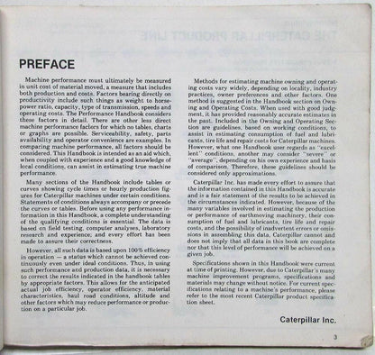 Performance Handbook for Caterpillar (1987)