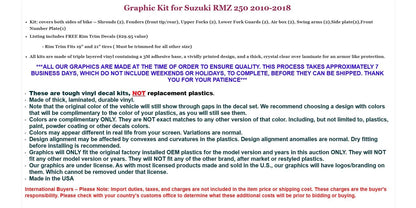 Graphic Stickers +#PLT/RIM Decals for Suzuki RMZ 250 (2010–2018)