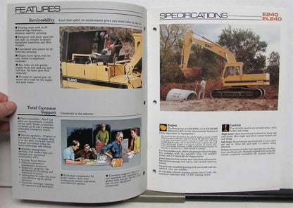 Excavator Specifications Brochure for Caterpillar E240 EL240 (1988)