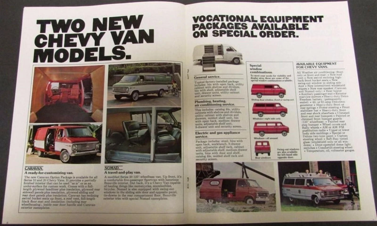 1977 Chevy Vans Truck Dealer Sales Brochure Original