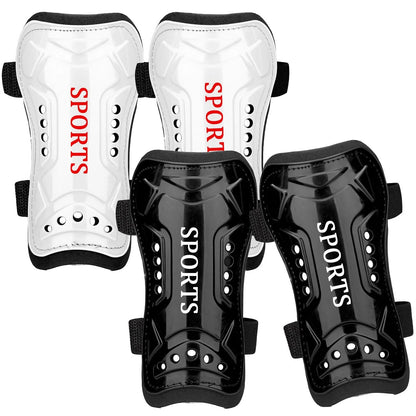 2X Soccer Shin Guards for Medium (3'9"-4'5" Tall) - Black & White