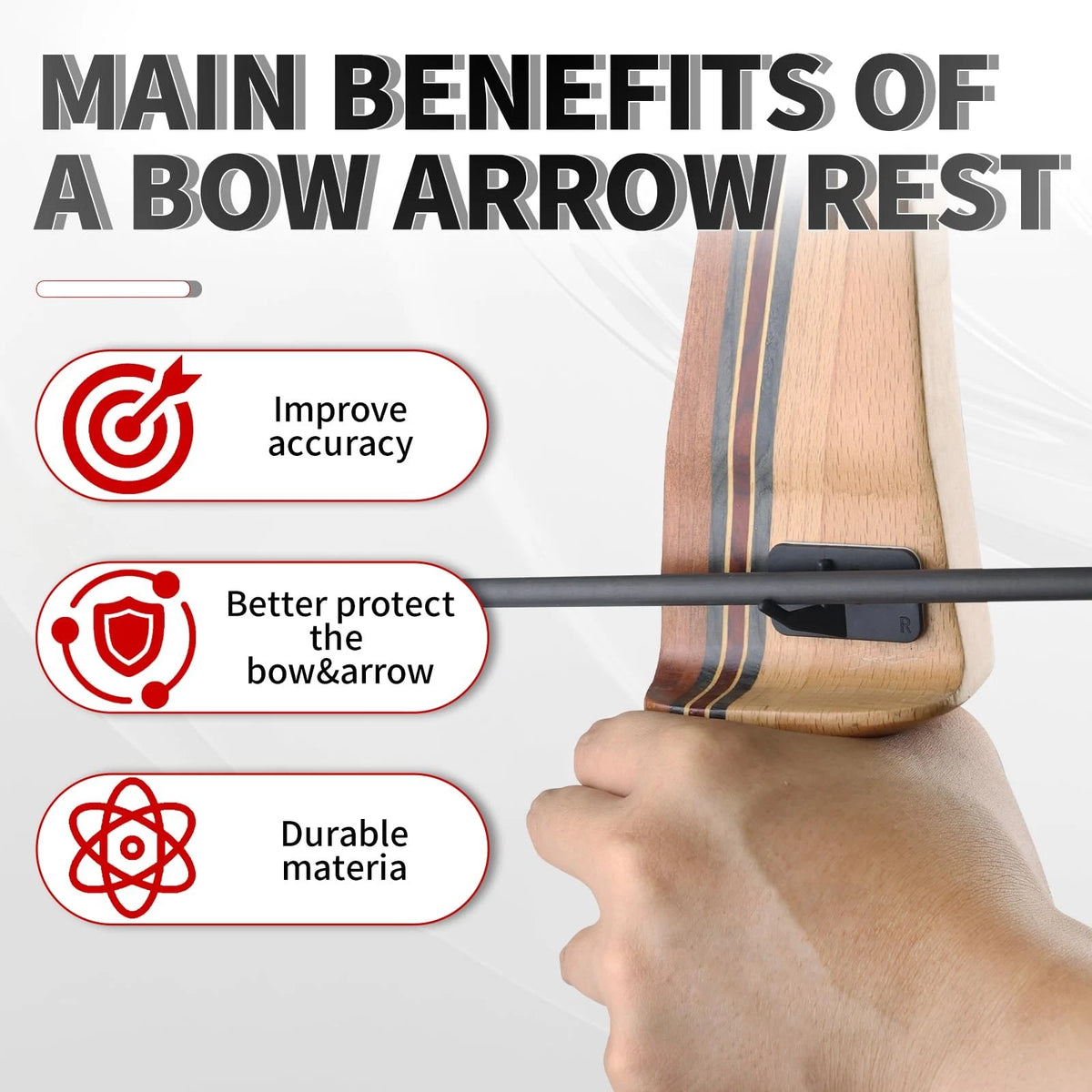 Set of 6 Recurve Arrow Rests for Right Hand Recurve Bows